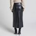 Women's Clothing Women's High Waist PU Leather Pencil Skirt With Side Slit & Zipper Detail, Elegant Bodycon Midi Skirt For Office & Night Out_ecoleips.com