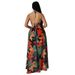 290 European And American Foreign Trade Women's Plus Size Loose Mid-Length Strap French Style Printed Long Dress_ecoleips.com