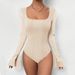 Voya Women's 2026 Spring/summer Sexy Slim Fit Square Neck Flared Sleeves With Exposed Back And Bottom Layer T-shirt Jumpsuit_ecoleips.com