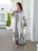 Women's Long Robe Dress Abaya, Stand Collar Design, Printed Embellished Beaded New Style, Cross-Border Muslim Fashion_ecoleips.com