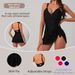 Women's V Neck Back Tie Slim Fit One Piece Swimsuit Irregular Hem Wire Free Bikini Set for Ages 16-45 Sexy Vacation Style_ecoleips.com