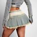 Summer Casual Distressed Denim Mini Skirt - Raw Hem Denim A-Line Skirt With Vintage Wash_ecoleips.com
