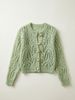 French Openwork Textured Cardigan Knit Top_ecoleips.com