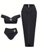 Women's European American Style Starfish Two Piece Swimsuit Long Dress Three Piece Bikini Huludao_ecoleips.com