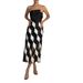 Women's Clothing Sexy Temperament Contrast Color Multi Faceted Tube Top Dress_ecoleips.com