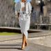 Women's Clothing New Versatile Casual Workwear Temperament Button Belt Suit Skirt_ecoleips.com