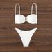 Women's Clothing Solid Color Tube Top Beach Bikini Triangle Split Hot Spring Swimsuit_ecoleips.com