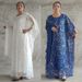 Women's Clothing women's mesh three dimensional embroidered robe loose chiffon bat sleeve dress three piece suit 8954_ecoleips.com