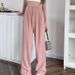 Aria Basics Black Suit Elastic Slimming Casual Summer Loose Wide-Leg Women High Waist Draped Long Pants Trendy_ecoleips.com