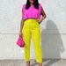 Women's Fashion With Belt, 2024 Spring New Style, Plus-size Slimming High-waisted Casual Slim-fit Trousers, Foreign_ecoleips.com