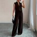 European American Cross-border 2026's Summer Fashion New Sleeveless Top And Wide-leg Pants Stylish Suit For_ecoleips.com