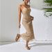 Women's Clothing Sexy Hollow Suspender Long Skirt Slim Tassel Beach Skirt Sleeveless Knitted V Neck Suspender Dress_ecoleips.com