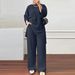 New Women's Long Sleeve Tops Wide Leg Pants Solid Color Casual Sportswear Two Piece Set_ecoleips.com