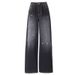 Denim Long Pants With Ink Dot Design, Spotted Fall And Winter Floor-Length Loose Wide-Leg Pants, American Style_ecoleips.com