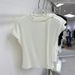 Solid Color Hollow Streamer Short-sleeved T-shirt Women's Summer Korean Slim-fitting And Thin Versatile Design Sense Niche Ins Style Top_ecoleips.com