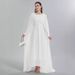 Muslim Women's Clothing Chiffon Shawl Coat Inner Two-Piece Set Abaya MSL0812_ecoleips.com
