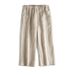 Suitable For All Seasons Stable Stock French Wide-Leg Pants Nine-Point Casual Artistic Loose Elastic Waist Drawstring Women's Linen Pants#000_ecoleips.com