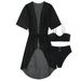 Sexy 3-Piece Swimsuit Set With Long Sleeve Cover-Up - Trendy Bikini & Rashguard For Beach, Pool & Summer Vacation_ecoleips.com