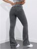 "Russian-Style Flared Jeans For Women – High-Waisted Bootcut Denim Pants (Size 25-32, Greyish Wash)"_ecoleips.com