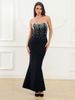 Aria Basics Aria Basics New European And American Style Party Evening Strapless, Sleeveless, Beaded, Long Bandage Dress, Elegant With Sequins_ecoleips.com