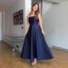 European And American Style 2025 Summer New French Retro Elegant Satin Strap Evening Fashion Dress_ecoleips.com