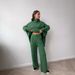 Gothic Chic Knit Set – High Neck Slit Sweater & Wide-Leg Pants (Winter Collection)_ecoleips.com