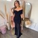 Elegant Off-Shoulder Mesh Panel Bodycon Dress – French-Inspired A-Line Midi (S-XXL, Black, Summer Evening & Streetwear Staple)_ecoleips.com