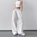 Drapey Banana Wide-Leg For Women Summer New High-Waisted Straight-Leg Casual Pants_ecoleips.com