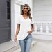 2026 Women's Solid Color Elastic Pullover Slim Fit Round Neck Short Sleeve T-shirt Cross-border Fashion Trend_ecoleips.com