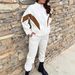 Women's Clothing Color Block Sportswear Set Turtleneck Jacket & Jogger Pants Casual Versatile Two-Piece Outfit Polyester Spring/Autumn Summer_ecoleips.com