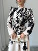 Women's New Hot Sale Fashion Slim Long Skirt Printed Waist Long Sleeve Dress_ecoleips.com