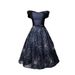 Women's Clothing Navy Blue One Shoulder Performance Costume With Straps And Mesh Style Summer Fashion Medium Length Puffy Skirt Small Dress_ecoleips.com