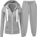 Women's Clothing Women's Solid Color Hoodie & Jogger Set – Casual Knit Sweatsuit (S-XXL, 10 Colors)_ecoleips.com