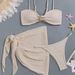 New 2026 Women's Clothing Sexy Three Piece Bikini Swimsuit Set American Style Fashion Striped Design_ecoleips.com