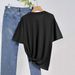 Women's Casual Round Neck Short Sleeve T-Shirt Multi-Color American Style Simple Fashionable Sports Top Solid Printed Loose Fit_ecoleips.com