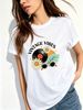 Women Crew Neck Short Sleeve T Shirt Vintage Vibes Vinyl Record Daisy Sunglasses Graphic Tee 70s Retro Hippie Loose Casual Summer Streetwear Tops_ecoleips.com
