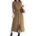 New European American Style French Split Mid-Length Round Neck Knitted Dress For Women Fashionable And Casual_ecoleips.com
