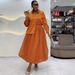 Elegant Backless Long Sleeved Shirt And High Waisted Skirt Set For Women Spring Solid Color_ecoleips.com