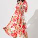 Bohemian Style European American New Spring And Autumn Deep V-neck Printed High-waisted Casual Long-sleeved Midi Dress_ecoleips.com