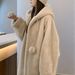Witchy Hooded Faux Fur Coat Longline Vegan Teddy Jacket, Cruelty-Free Plush Outerwear, Boho Chic Cape Style (Mid-Long & Full-Length), Neutral Palette_ecoleips.com
