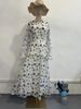 2024 New Gentle Style Floral For Women On Europe And America, Round Neck Long Sleeve Ruffle Dress_ecoleips.com