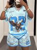 Women's Clothing New Letter Printing Casual Fashion Shorts Rugby Basketball Women's Suit_ecoleips.com