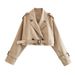 ng2510292 2023 Spring Autumn New Cross-Border Women's Fashion European And American Style Belted Long Sleeve Short Casual Trench_ecoleips.com