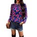 Women's clothing elegant casual printed round neck long sleeve_ecoleips.com