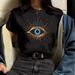 Women’s Clothing Spot Ladies Summer T Shirt Printing Fashion Casual Cute Short Sleeve Women's Eye Print Short Sleeve T Shirt_ecoleips.com