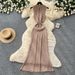 Women's Minimalist High-Waisted Single-Breasted Long Dress Sleeveless Knitted Slim-Fitting Elegant Sophisticated for Commuting_ecoleips.com