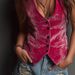 Aria Basics European And American Cross-Border New Women's Velvet Button Sexy Vest_ecoleips.com