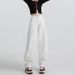 White Straight-leg Jeans For Women, 2025 Autumn New Women's Fashion, High-waisted, Loose-fitting, Drapey, Floor-length,_ecoleips.com