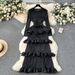 Women's Clothing High End Banquet Dress High End Luxury Niche Ruffle Cake Skirt Heavy Pleated Slim Long Dress_ecoleips.com