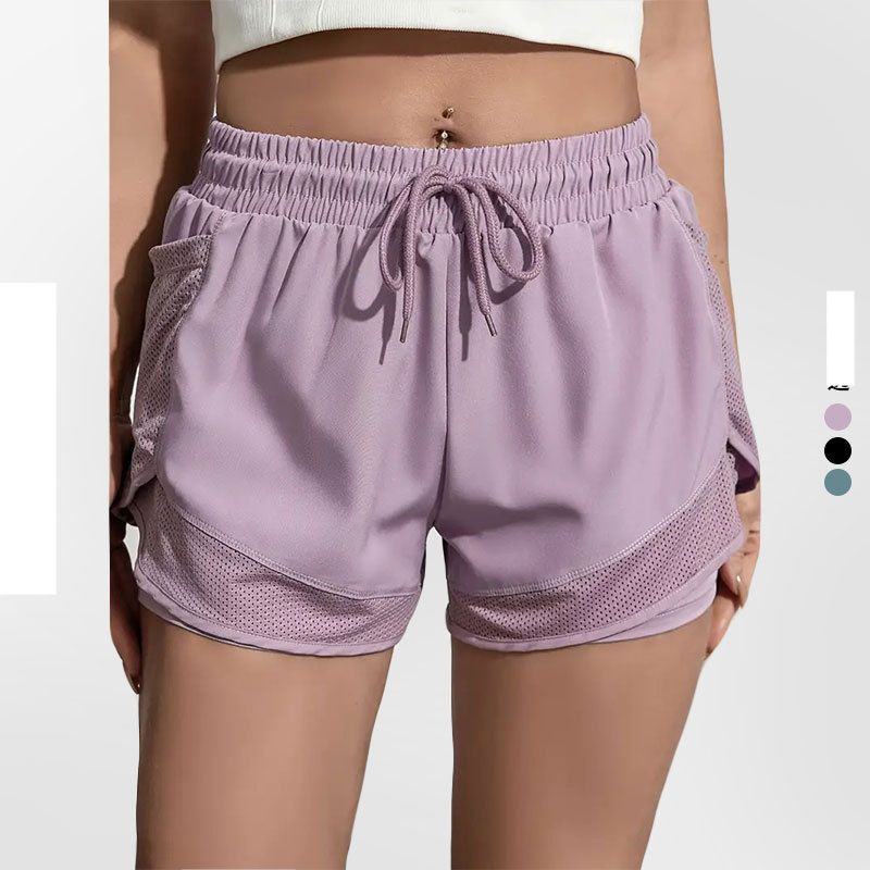 Sports Shorts Women's Anti-Run-Off Casual Quick-Dry Running Fitness Pants Loose High-Waist Outer-Wearing Yoga Pants Fitness Pants_ecoleips.com